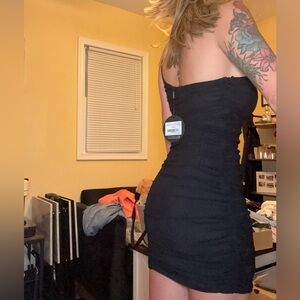 White Fox Boutique Black One-Shoulder Dress